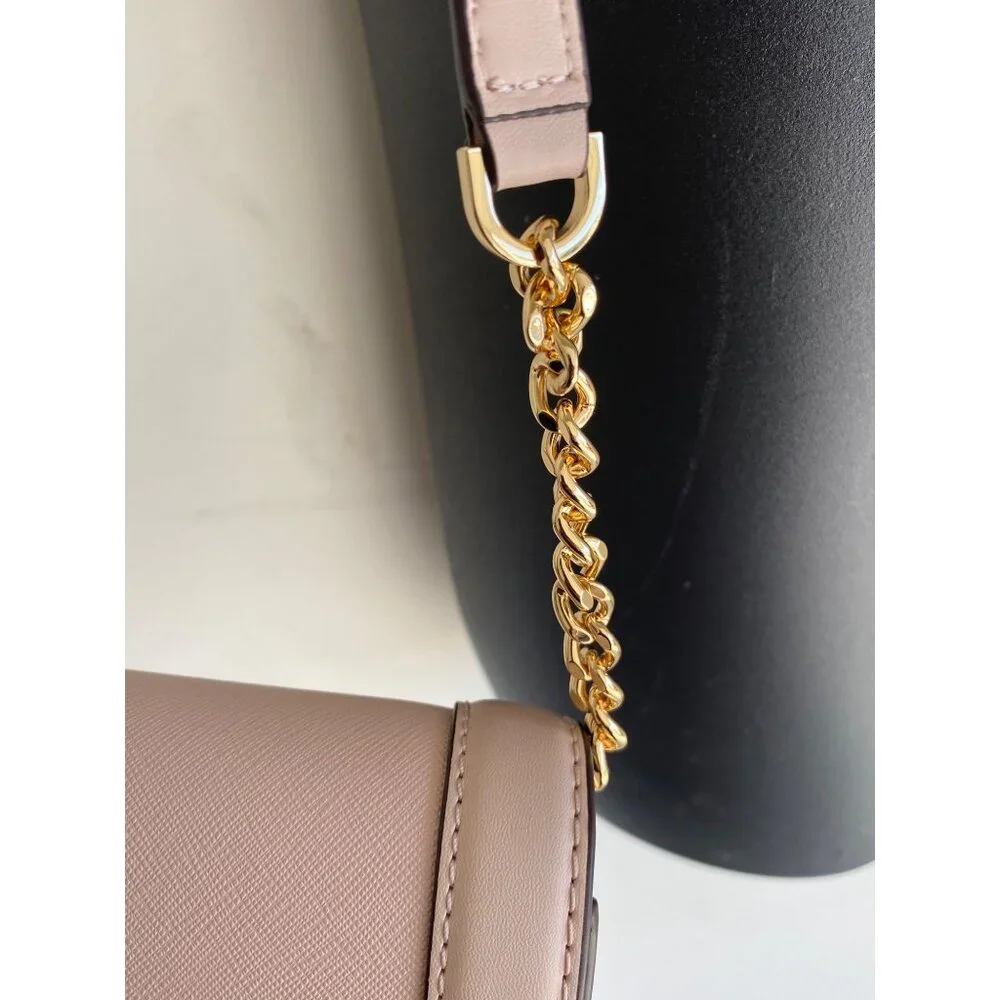 Michael Kors Womens Saffiano Leather Crossbody Bag - Pink Rectangle Purse - Picture 4 of 16